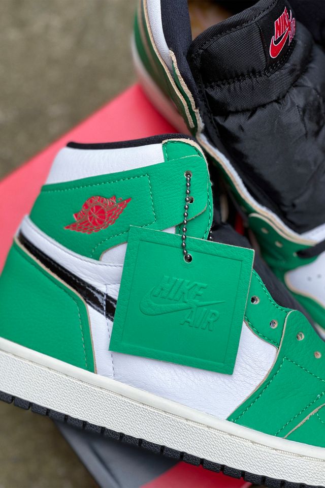 Nike Jordan White & Green Air Jordan 1 Lucky Trainers #2