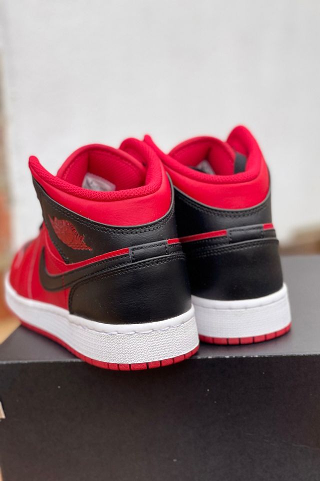 Nike Air Jordan 1 Mid Reverse Bred Trainers #3