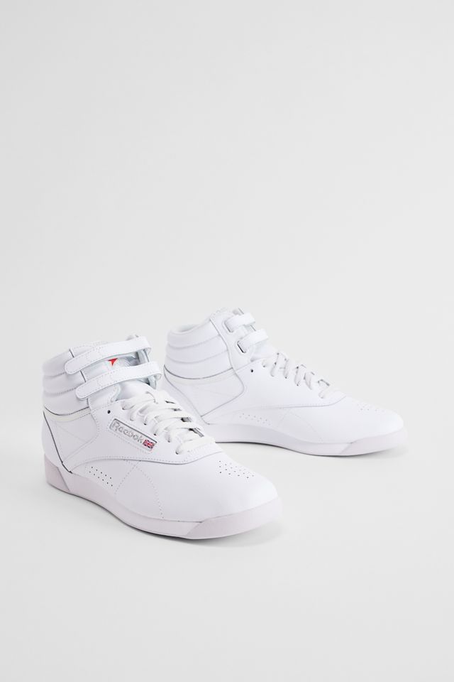 White Reebok FreeStyle Hi Trainers #1