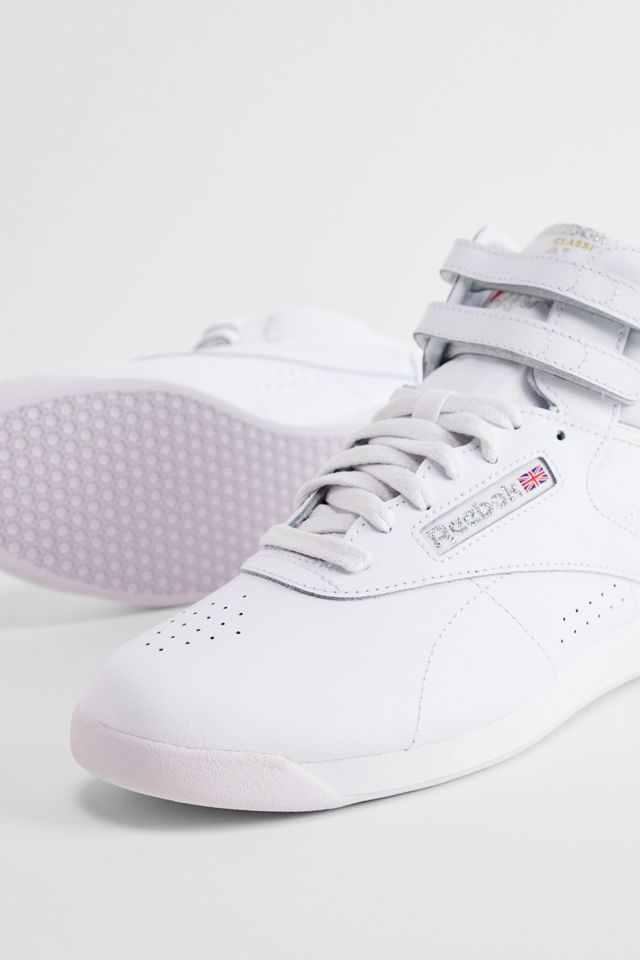 White Reebok FreeStyle Hi Trainers #3