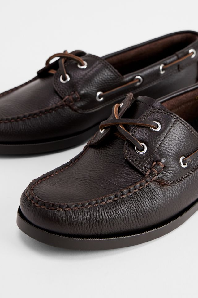 G.H.Bass Brown Textured Leather Boat Shoes #2