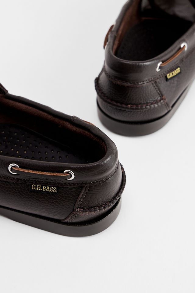 G.H.Bass Brown Textured Leather Boat Shoes #3