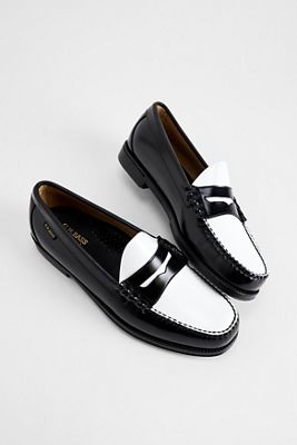 G.H.Bass Black & White Weejuns Leather Penny Loafers