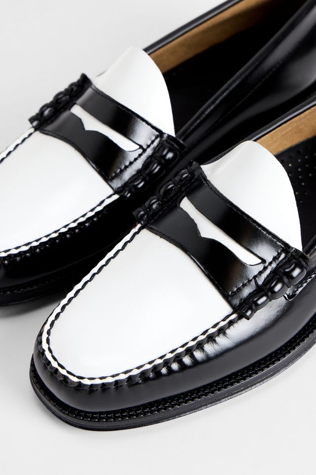 G.H.Bass Schwarz & Weiß Weejuns Leder Penny Loafers #1