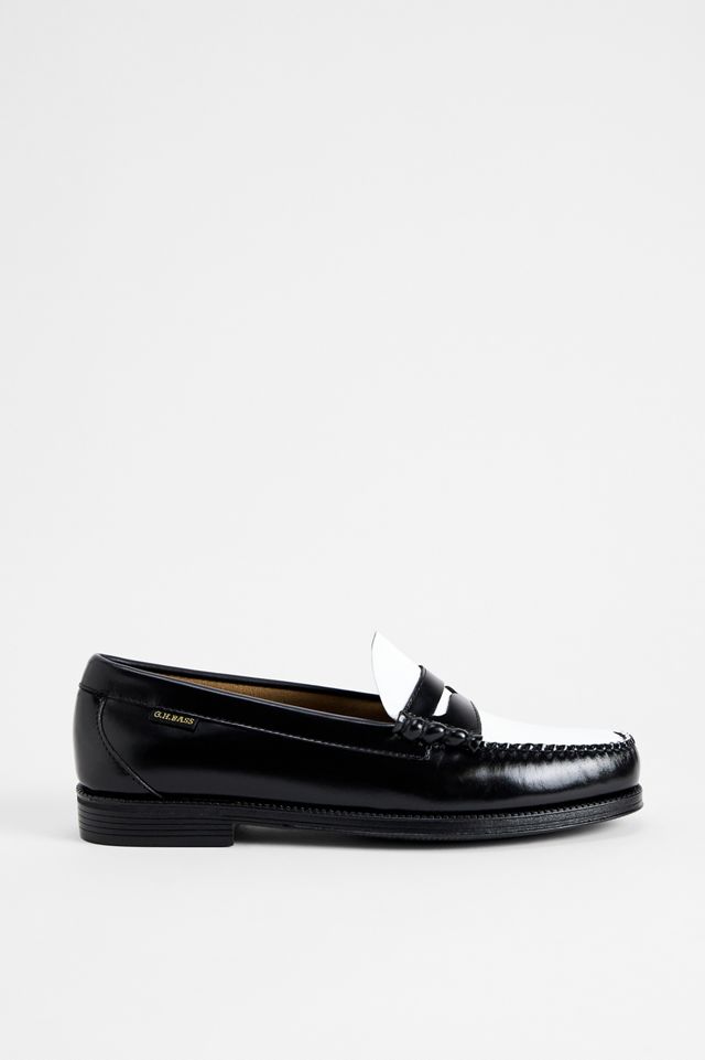 G.H.Bass Schwarz & Weiß Weejuns Leder Penny Loafers #2