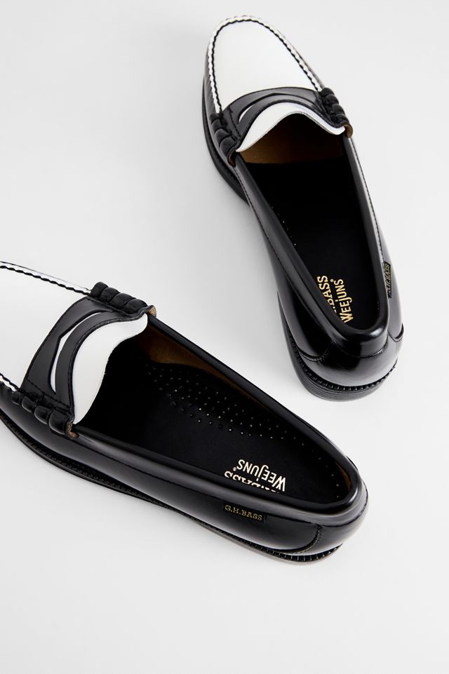 G.H.Bass Schwarz & Weiß Weejuns Leder Penny Loafers #3