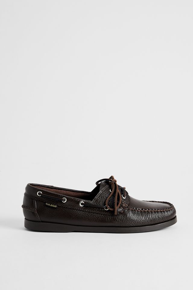 G.H Bass Dark Brown Textured Boat Shoes #2