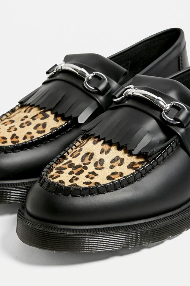 Dr. Martens Adrian Black Leopard Snaffle Loafers | Urban Outfitters UK
