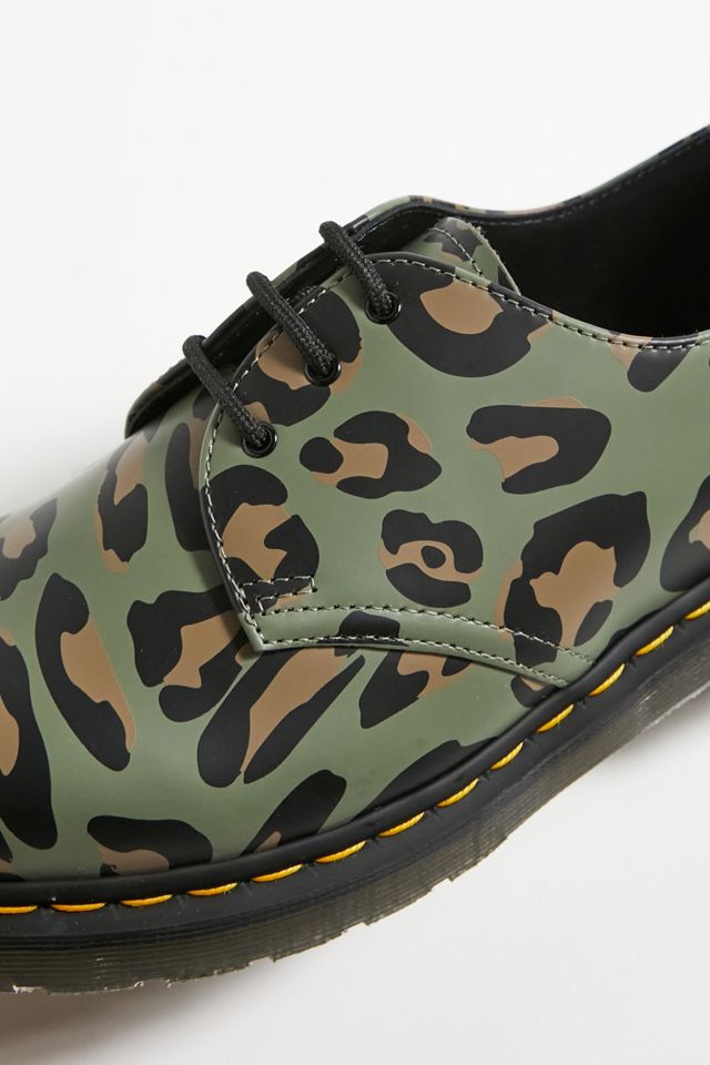 Dr. Martens Distorted Leopard Khaki 1461 3-Eyelet Oxford Shoes #3