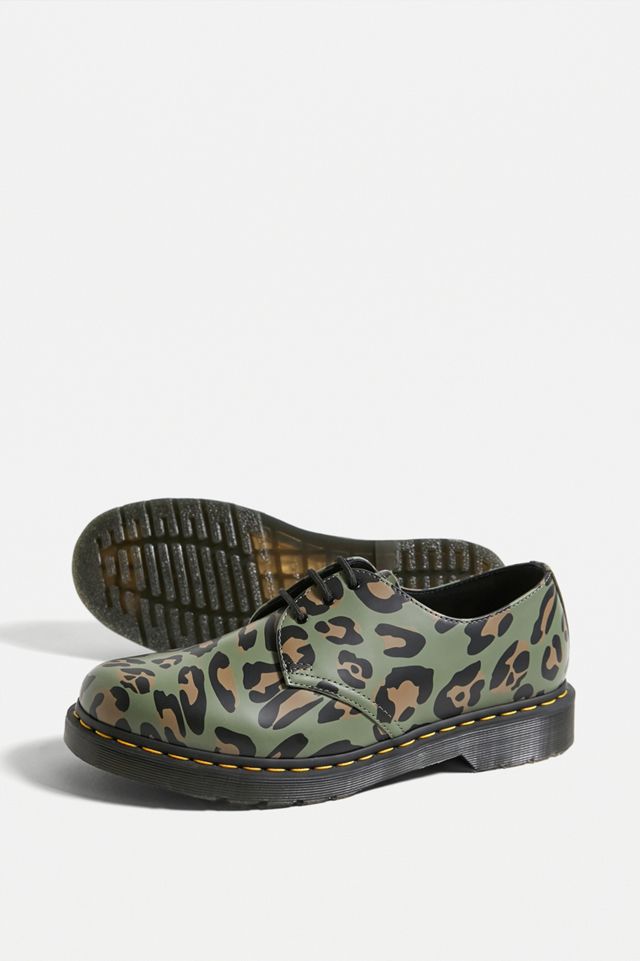 Dr. Martens Distorted Leopard Khaki 1461 3-Eyelet Oxford Shoes #4