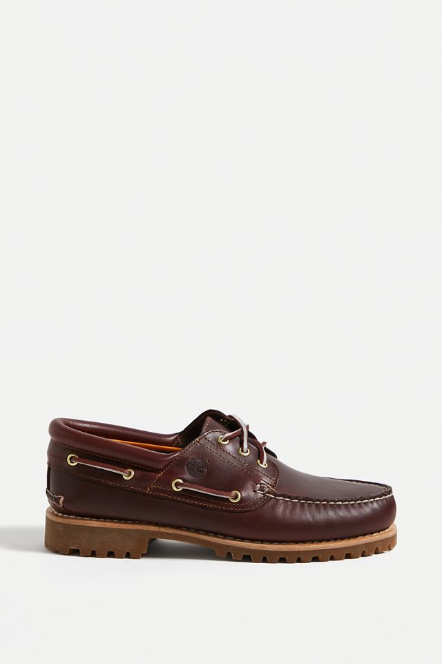 Timberland Burgundy Authentic 3-Eyelet Lug Boat Shoes | Urban