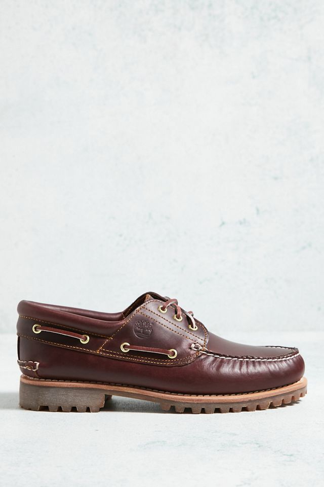 Timberland Burgundy Full Grain Leather 3-Eyelet Lug Boat Shoes #2