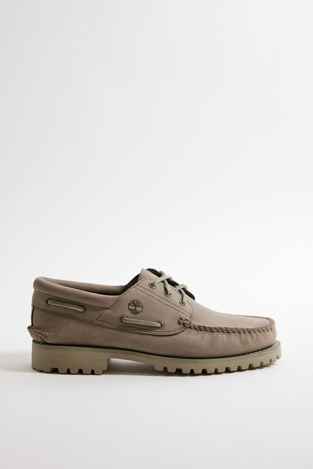 Timberland Light Taupe Nubuck 3-Eyelet Lug Boat Shoes #1