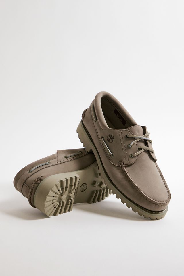 Timberland Light Taupe Nubuck 3-Eyelet Lug Boat Shoes #2