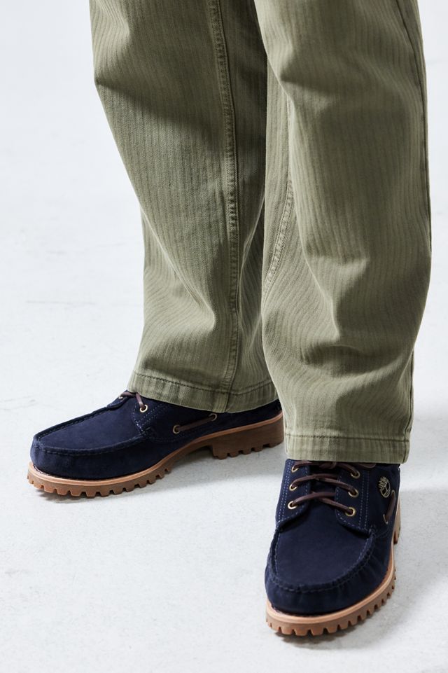 Timberland Indigo Suede 3-Eyelet Lug Boat Shoes #1