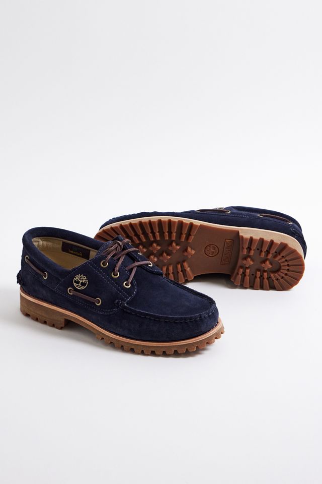 Timberland Indigo Suede 3-Eyelet Lug Boat Shoes #2