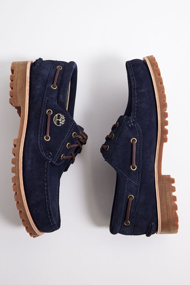 Timberland Indigo Suede 3-Eyelet Lug Boat Shoes #4