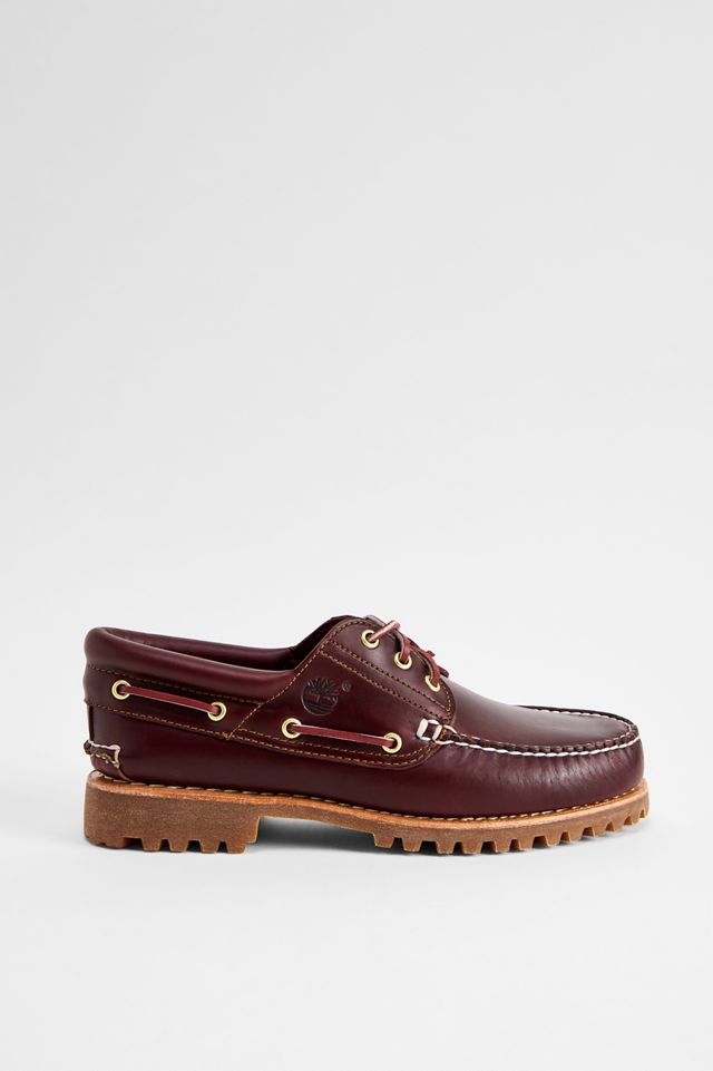 Timberland Burgundy 3-Eye Boat Shoes #1