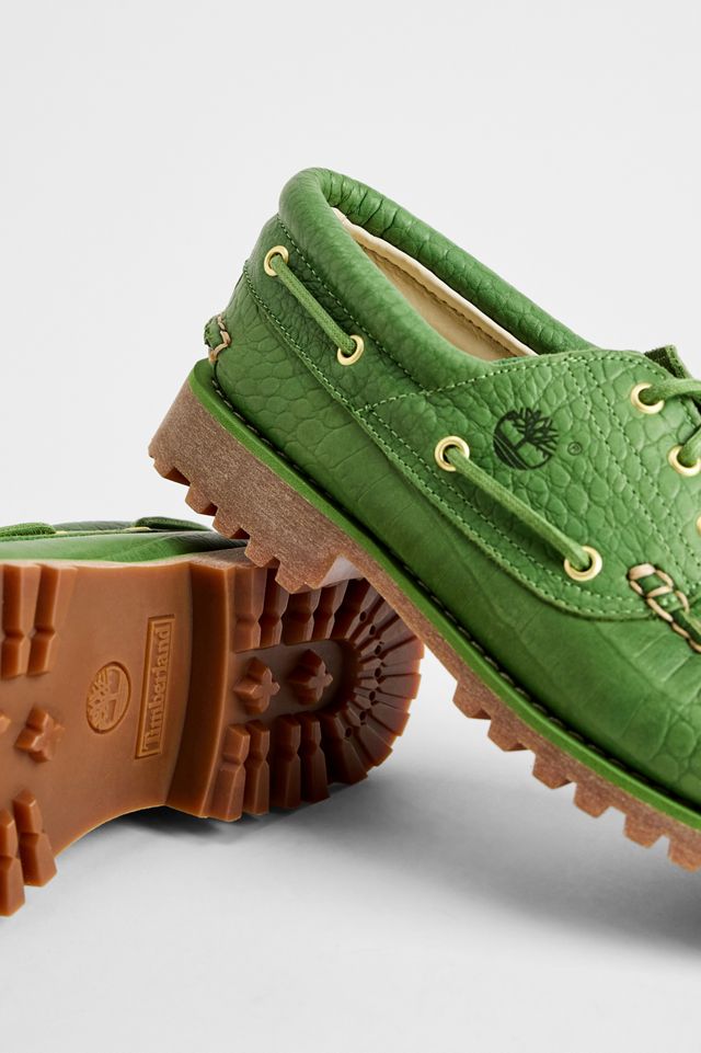 Chaussures bateau Timberland vertes Noreen à motif crocodile #1