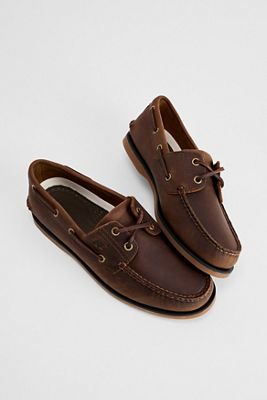 Scarpe da Barca Timberland in Pelle Pieno Fiore Marrone Medio