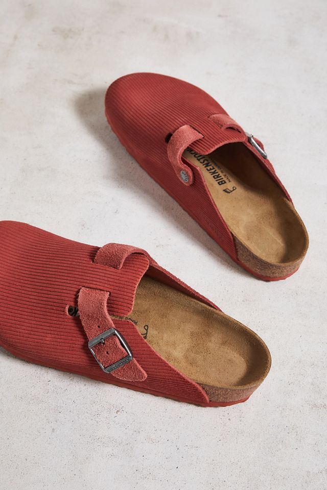 Birkenstock - Sabots Boston en velours côtelé Sienna rouge #3