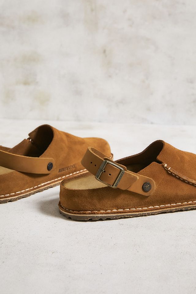 BIRKENSTOCK SLIPPERS IN LIGHT BROWN SUEDE