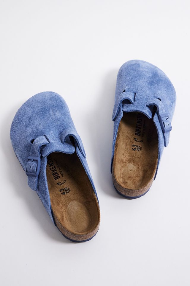 Birkenstock Elemental Blue Suede Boston Clogs #4