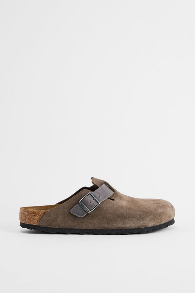Birkenstock Zuecos Boston de Gamuza Gris Concreto #1