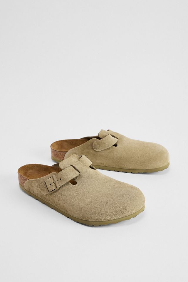 Birkenstock Faded Khaki Suede Boston Clogs #1