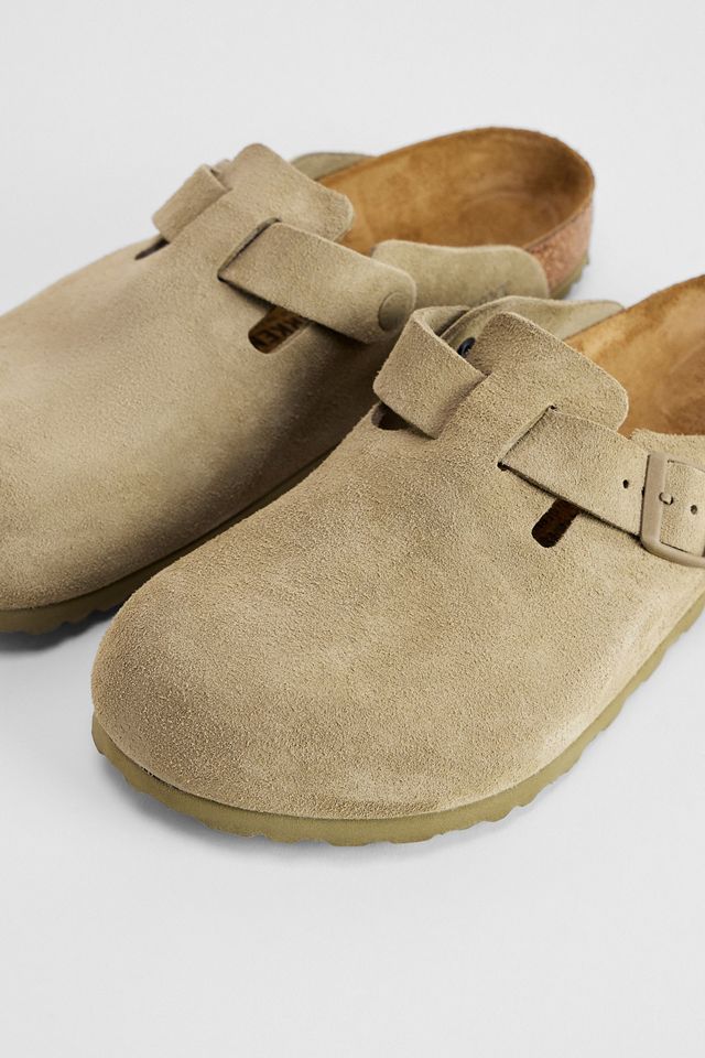 Birkenstock Faded Khaki Suede Boston Clogs #2