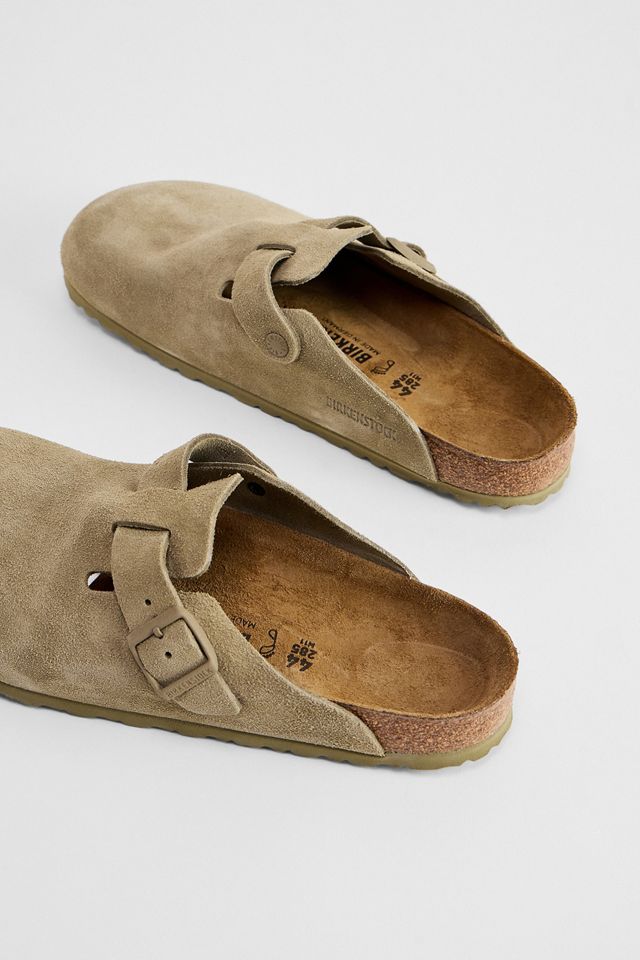 Birkenstock Faded Khaki Suede Boston Clogs #3