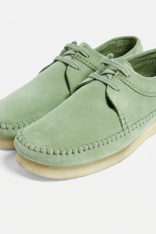 Clarks Weaver Cactus Green Suede Shoes