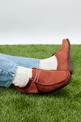 red clarks wallabees