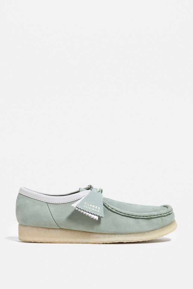 Clarks Originals Zapatos Wallabee de ante verde pálido #2