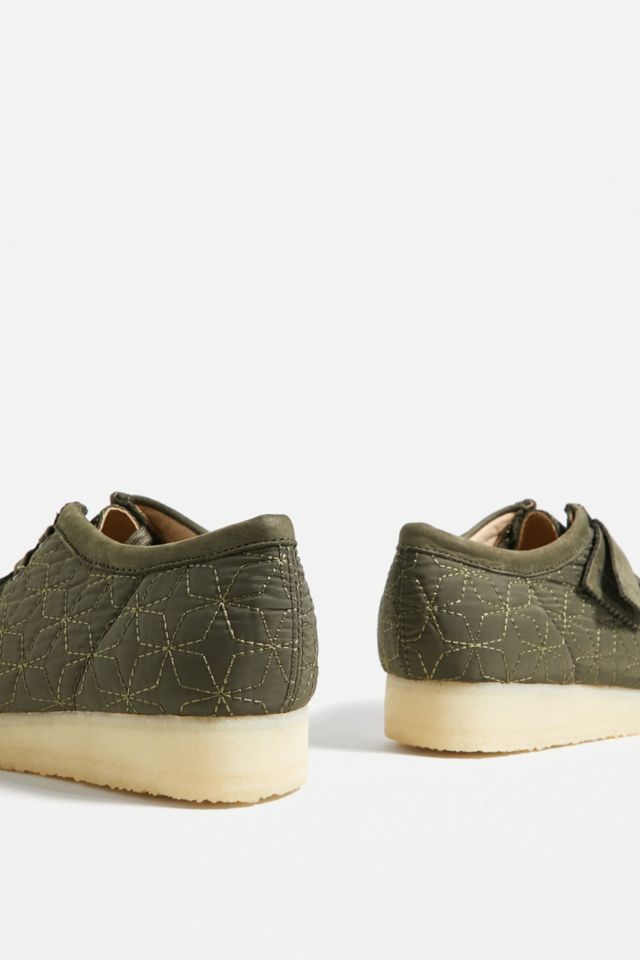 Clarks Originals Olive Quilted Wallabee Shoes | Urban Outfitters UK