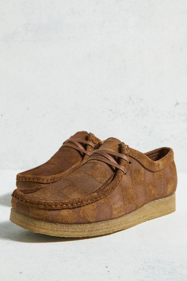 Clarks Originals – Karierte Wildlederschuhe „Wallabee" in Colabraun #4
