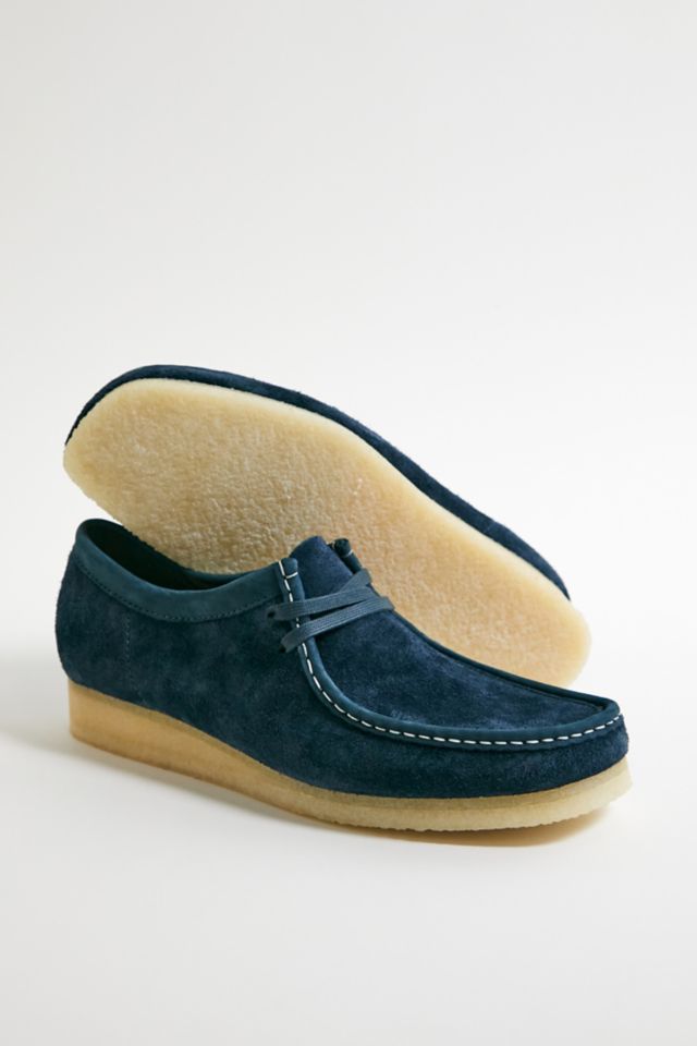 Clarks Originals Wallabee Navy Teal Suede Shoes