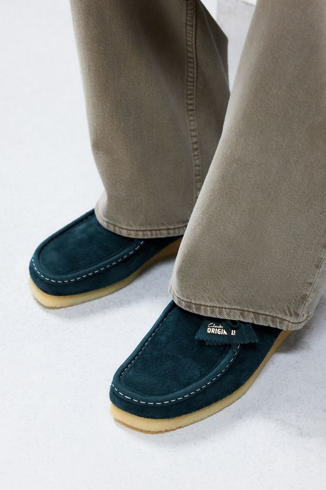 Clarks Originals Wallabee Navy Teal Suede Shoes #1
