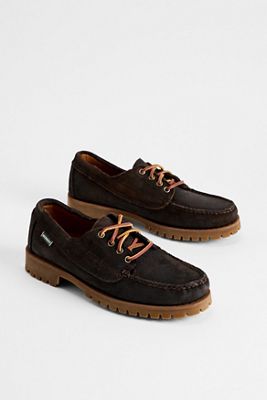 Sebago Dark Brown Askook Lug Suede Waxed Loafers