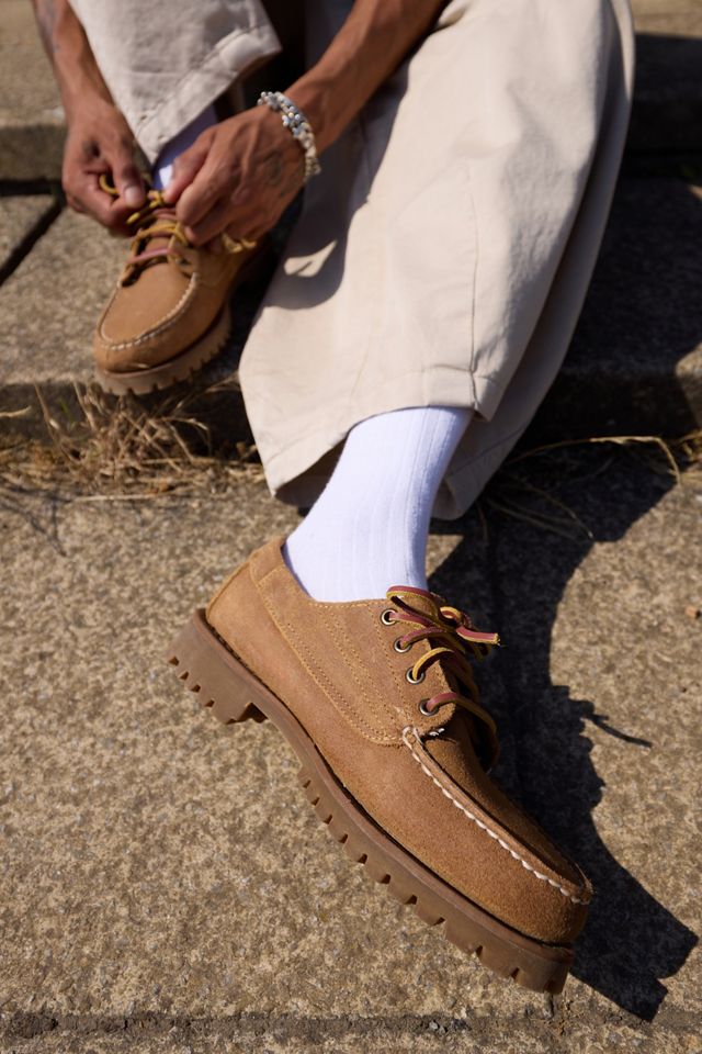 Mocassini Sebago Beige Camel Askook Lug in Camoscio Cerato #4