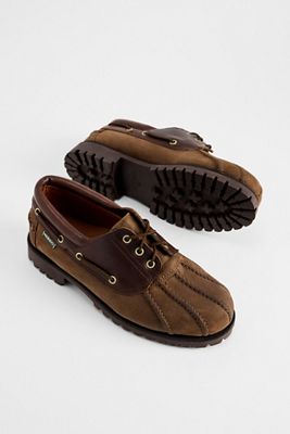Sebago Brown Tucker Leather Lace-Up Moccasin Shoes