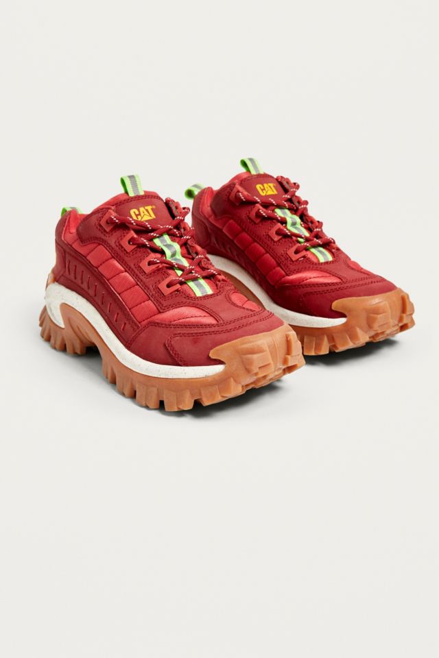 Cat footwear intruder store biking red trainers