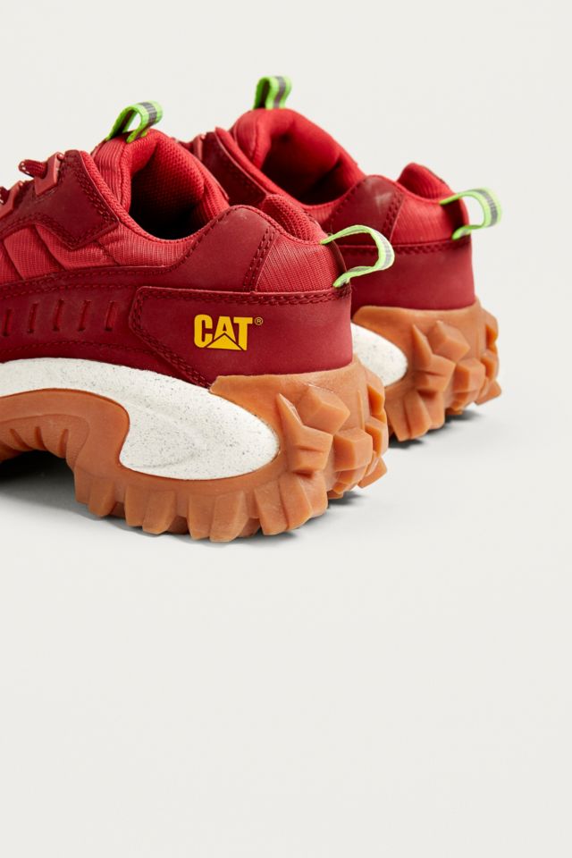 Cat footwear intruder store biking red trainers