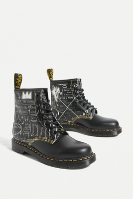 Dr. Martens X Jean-Michel Basquiat 8-Eyelet Black Boots | Urban