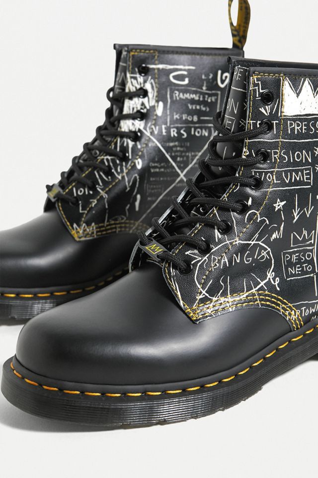 Dr. Martens X Jean-Michel Basquiat 8-Eyelet Black Boots | Urban