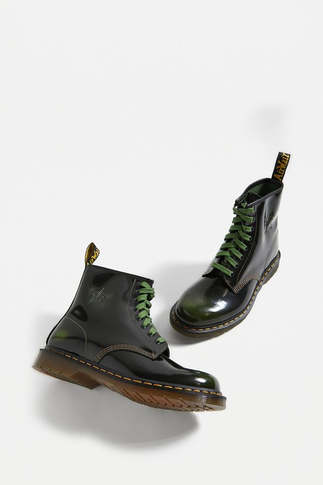 Dr. Martens 1460 Black & Green The Clash Collab Boots | Urban Outfitters UK