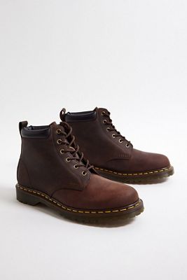 Dr. Martens Brown Zebzag 4-Eye Boots | Urban Outfitters UK