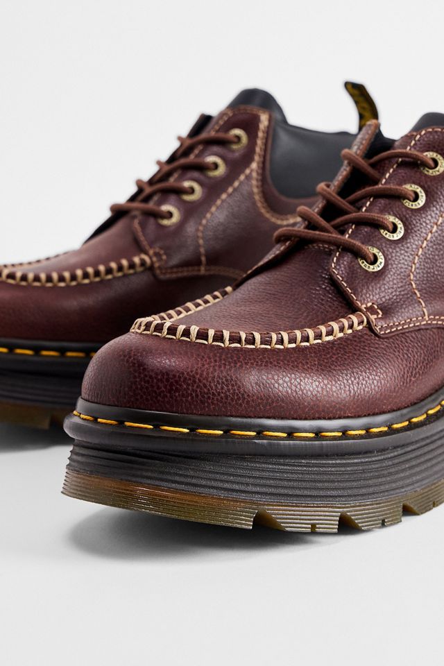 Dr. Martens Brown Zebzag 4-Eye Boots | Urban Outfitters UK
