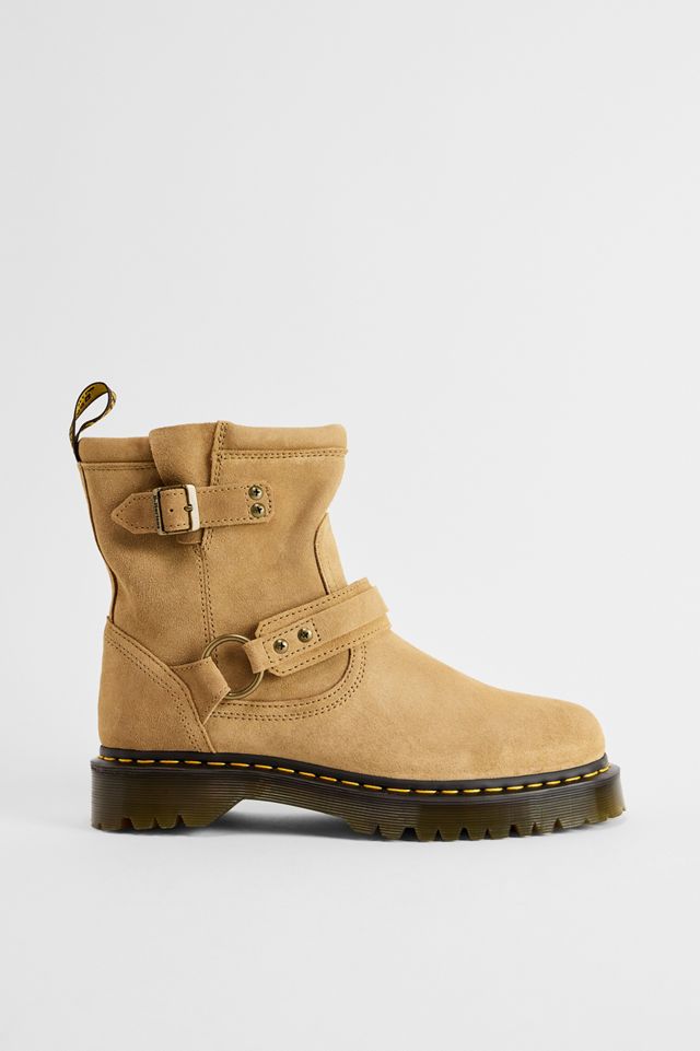 Dr. Martens Savannah Tan Annistone Harness Suede Biker Boots #1