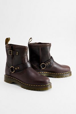 Dr. Martens Brown Anistone Harness Crazy Horse Biker Boots